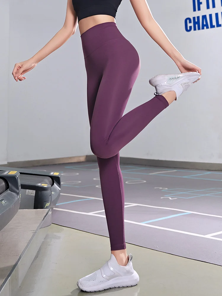 Nøgen yoga bukser kvindelige høj talje hofte løft fersken bukser stramme ydre slid løbebukser stor størrelse trænings bukser 5