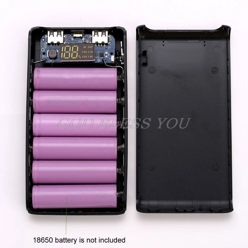(Uden Batteri)Dual USB-Udgang 6x 18650 Batteri DIY-Power Bank Box Holder etui Til Mobiltelefon, Tablet-PC ' Drop Shipping 3