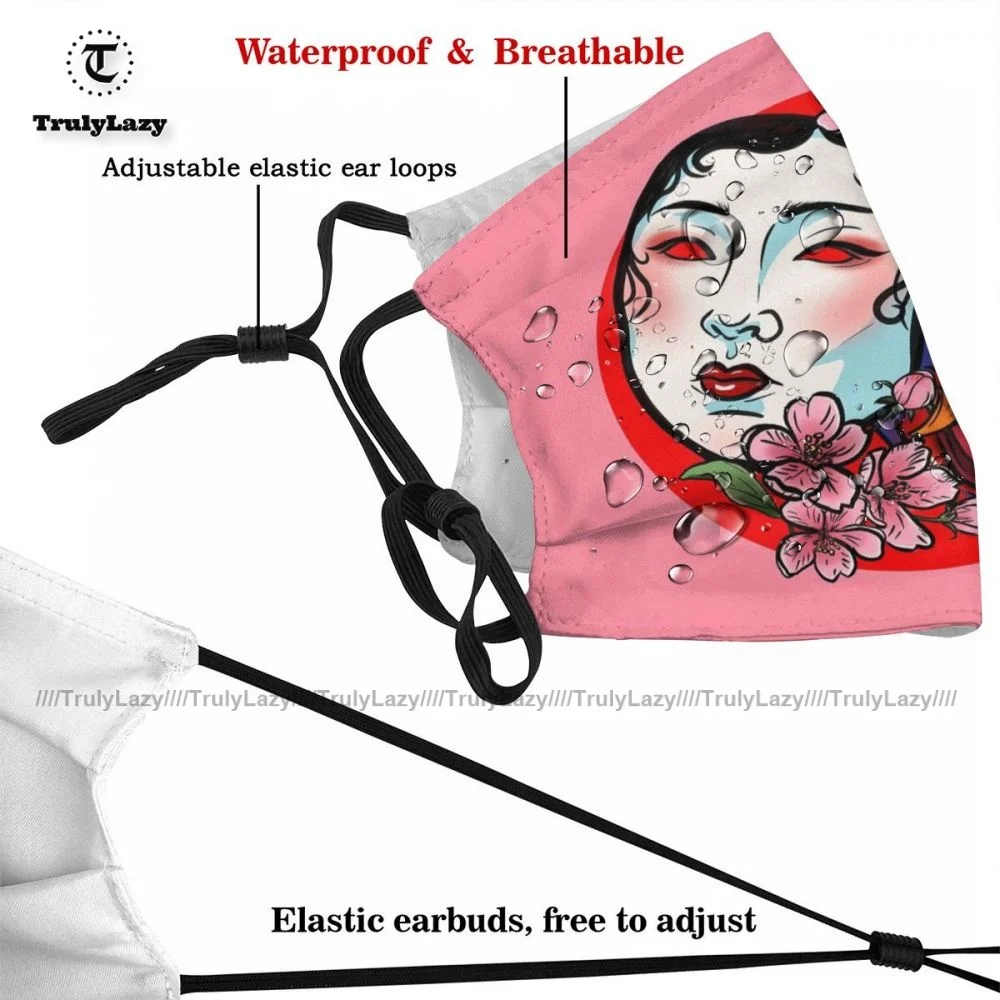 Engros Beskyttelse Japansk Hannya-Maske-Ansigt Maske Sjov Polyester Unisex Munden Facial Maske Med Filtre 1