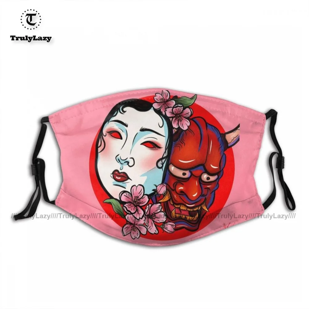 Engros Beskyttelse Japansk Hannya-Maske-Ansigt Maske Sjov Polyester Unisex Munden Facial Maske Med Filtre 2