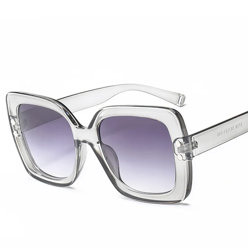 LONSY Mode Oversize Square Solbriller Kvinder Brand Designer Vintage Spejl Kvindelige solbriller UV400 Sol Briller DF5708 0