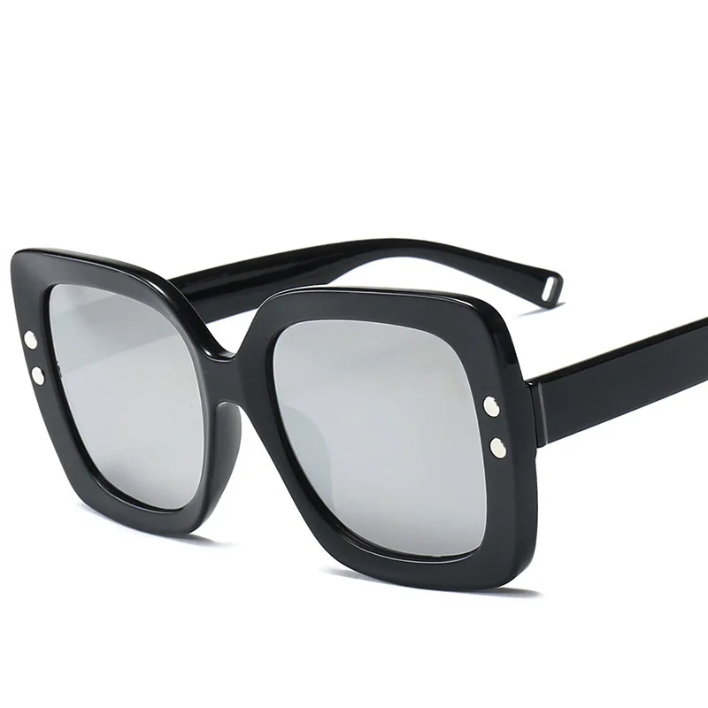LONSY Mode Oversize Square Solbriller Kvinder Brand Designer Vintage Spejl Kvindelige solbriller UV400 Sol Briller DF5708 1