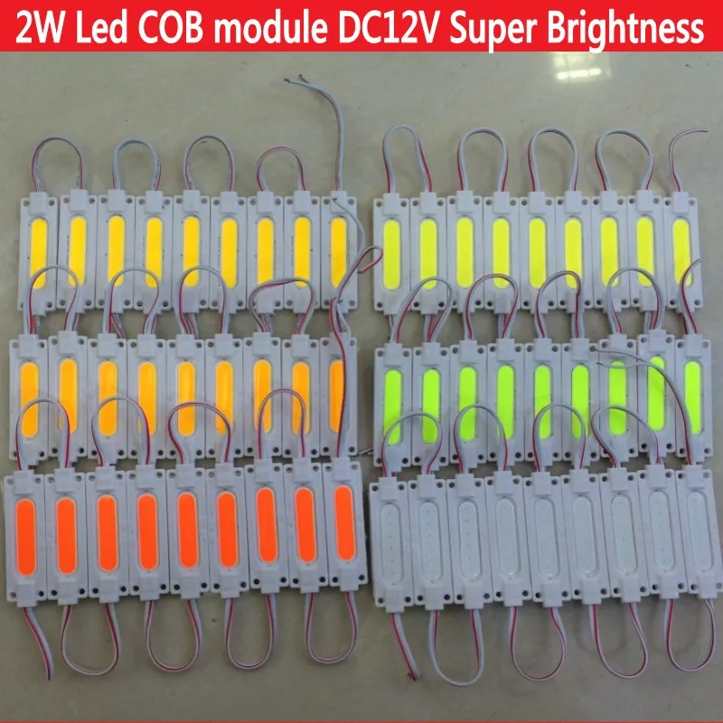 20pcs 2W Injektion led COB modul Light Reklame lampe Vandtæt led DC12V baggrund lys varm hvid/rød/blå/Grøn/Gul 0