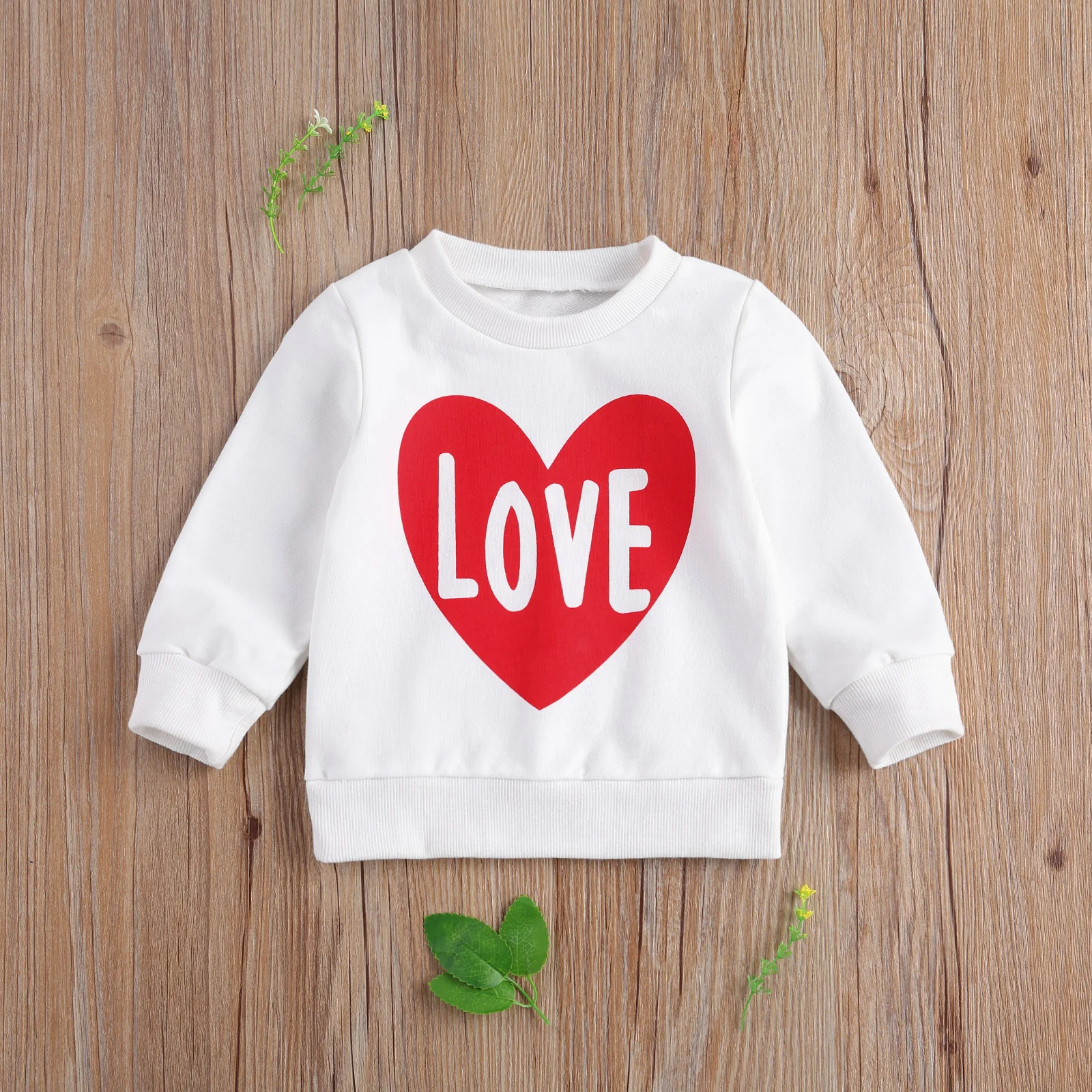 Lioraitiin 1-6Years New Kids Baby Dreng Pige Valentine ' s langærmet Hjerte Mønster Pullover Sweatshirt Foråret Efteråret Tøj 0