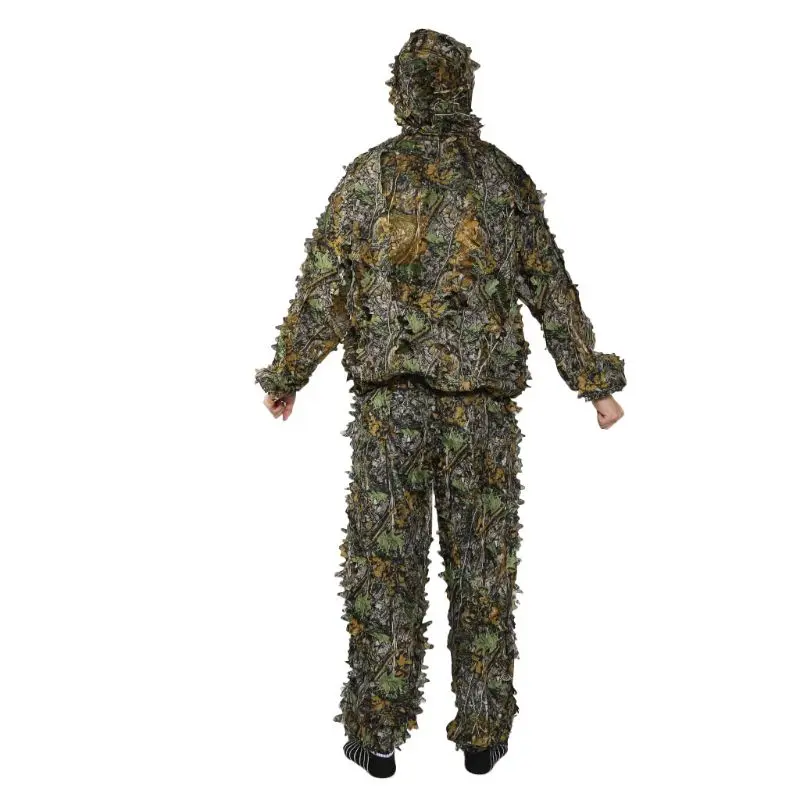 1 Sæt Jagt Tøj 3D Blad, Frakke, Bukser Camouflage Udendørs Jungle Watch Fugl 4