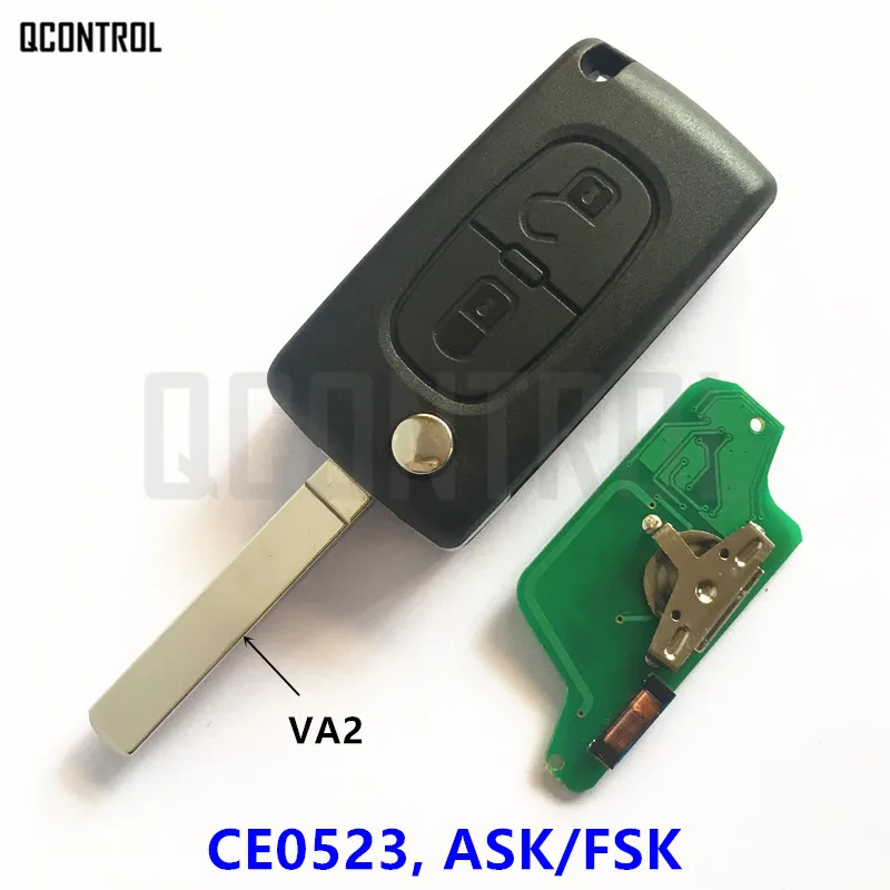 QCONTROL Fjernbetjeningen Køretøj Kontrol for CITROEN C2 C3 C4 C5 Picasso Berlingo Alarm (CE0523 SPØRGE/FSK, 2 Knapper, VA2) 1