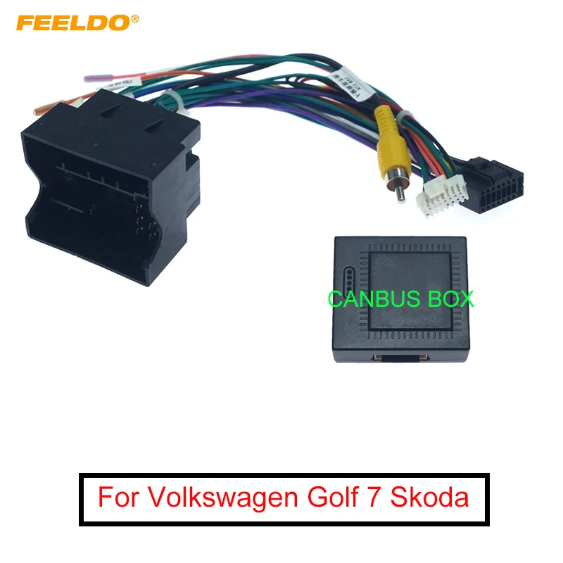 FEELDO Bil Audio 16PIN Andriod CD - /DVD-Afspiller Magt Calbe Adapter Med Canbus Boksen Til Volkswagen Golf 7 Skoda Stereo-Stik Ledninger 3