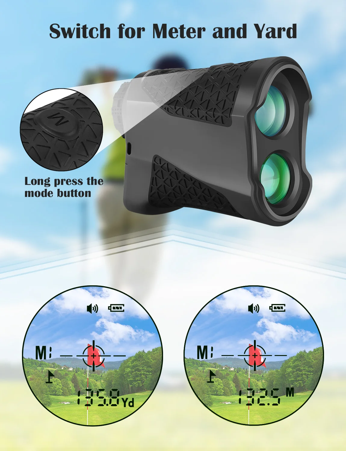 BOBLOV K600G/AG Golf Laser Afstandsmåler Teleskop Laser Afstandsmåler 600 m Laser Distance Meter 6X Monokulare telemetro Golf jagt 3
