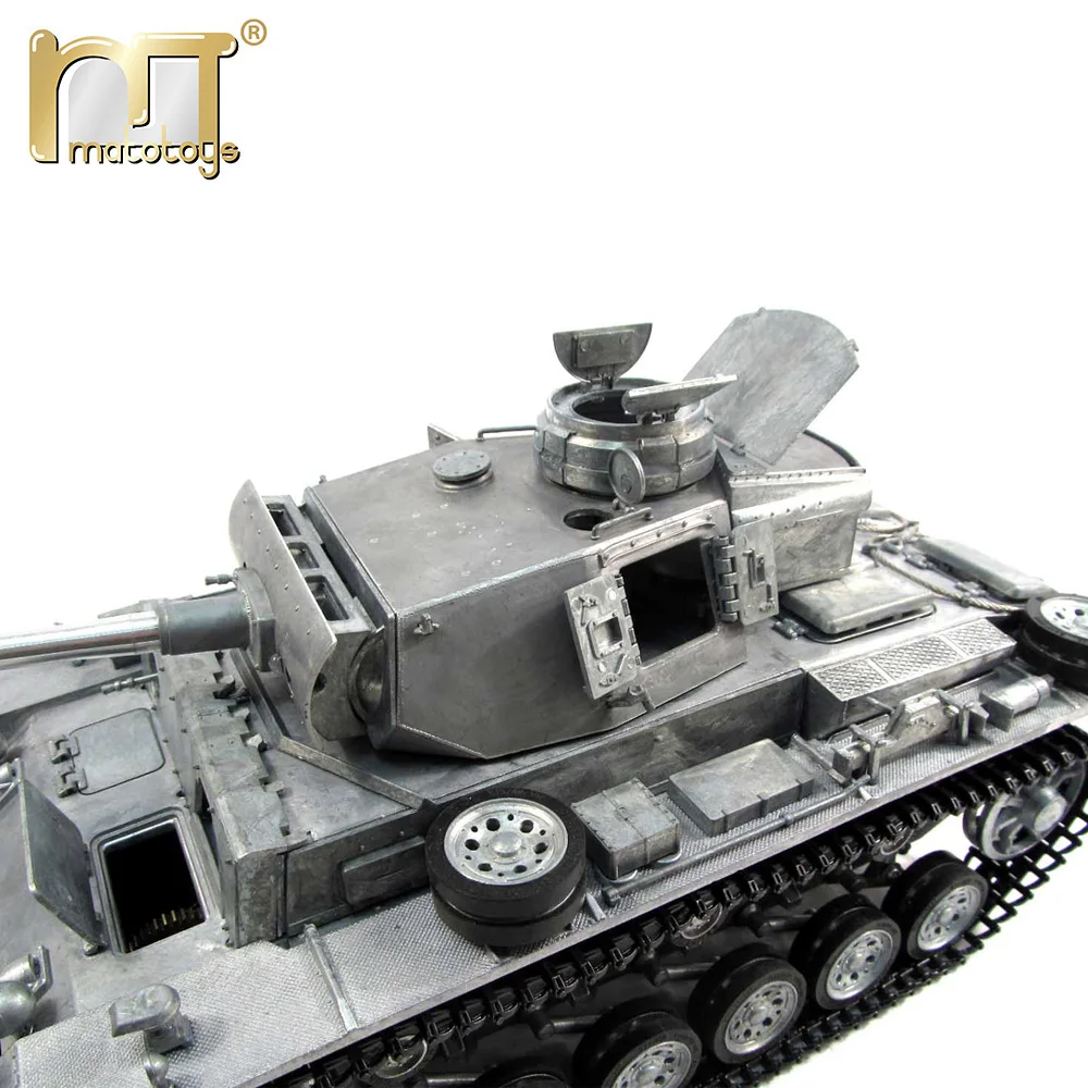 MATO 1 16 Udfylde alle Metal Tank tyske Panzer III 2,4 G Mato Legetøj RC Tank model airsoft rekyl tønde RTR udgave militære 1