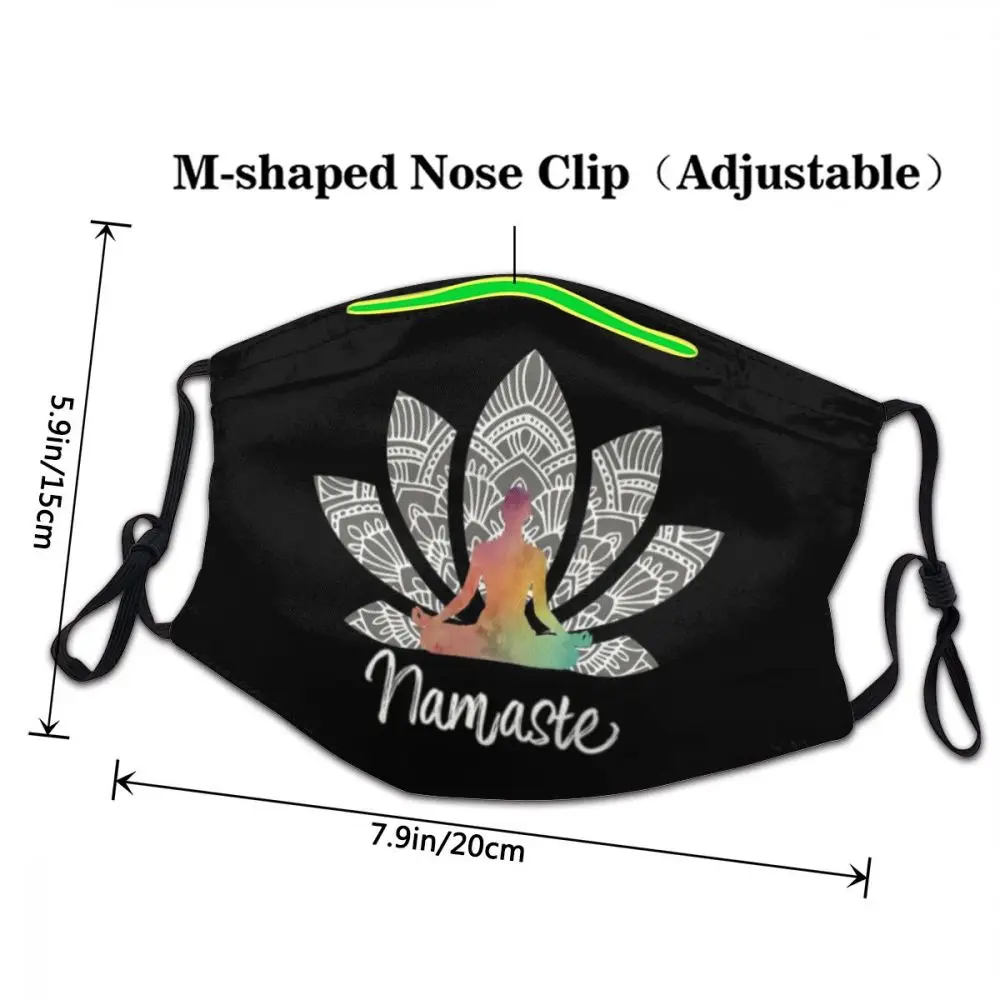 Genanvendelige Lotus Mandala Yoga Maske for Ansigtet Buddhismen Blomst Anti Haze Støvtæt Beskyttelse Åndedrætsværn Maske Munden Dæmpe 1