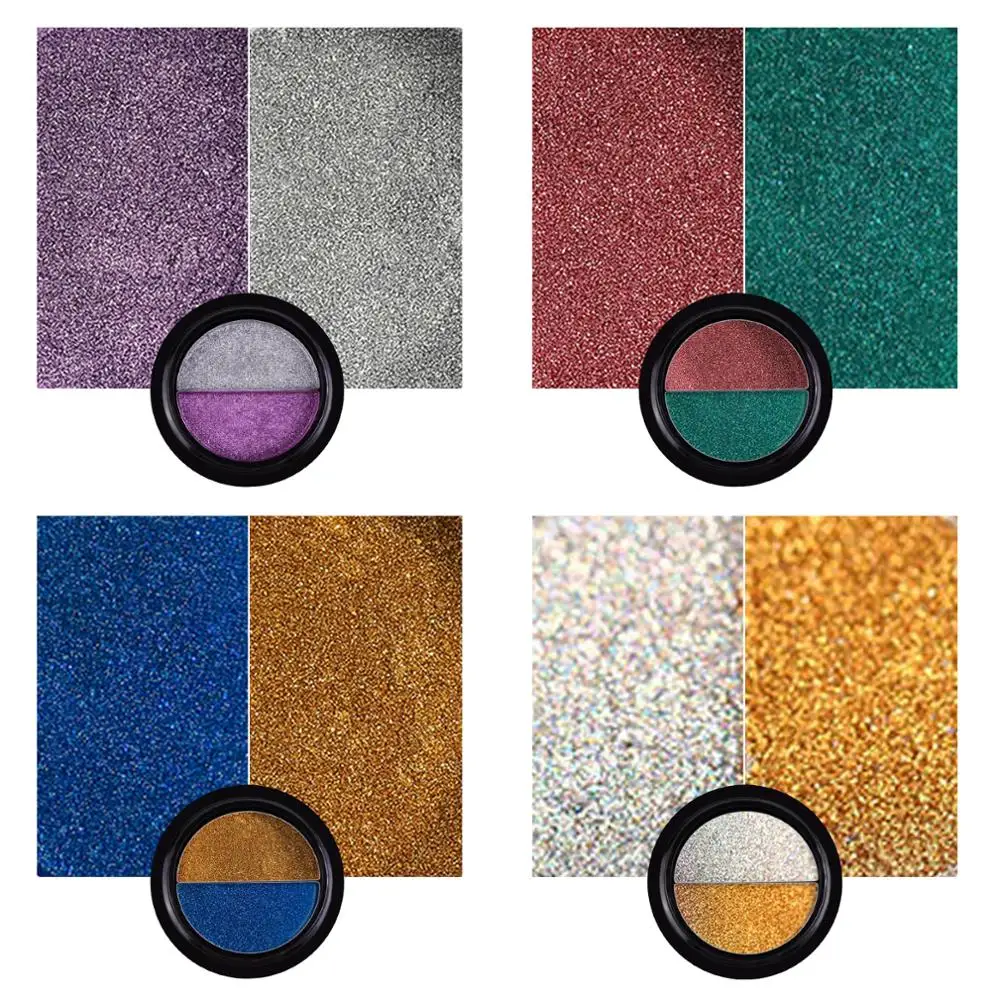 8 Farve Kits Spejl Søm Glitter Chrome-Metallic Søm Pulver Dual Color Dip Pigment Holographics Støv Manicure Art Dekoration 2