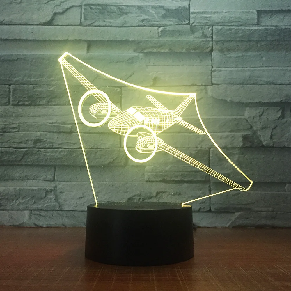Air Fly Model 3D-Night Light Touch/Fjernbetjening LED-Stereo Akryl Fly USB-Bord Dekoration 7 farveskift Soveværelse Lampe 1