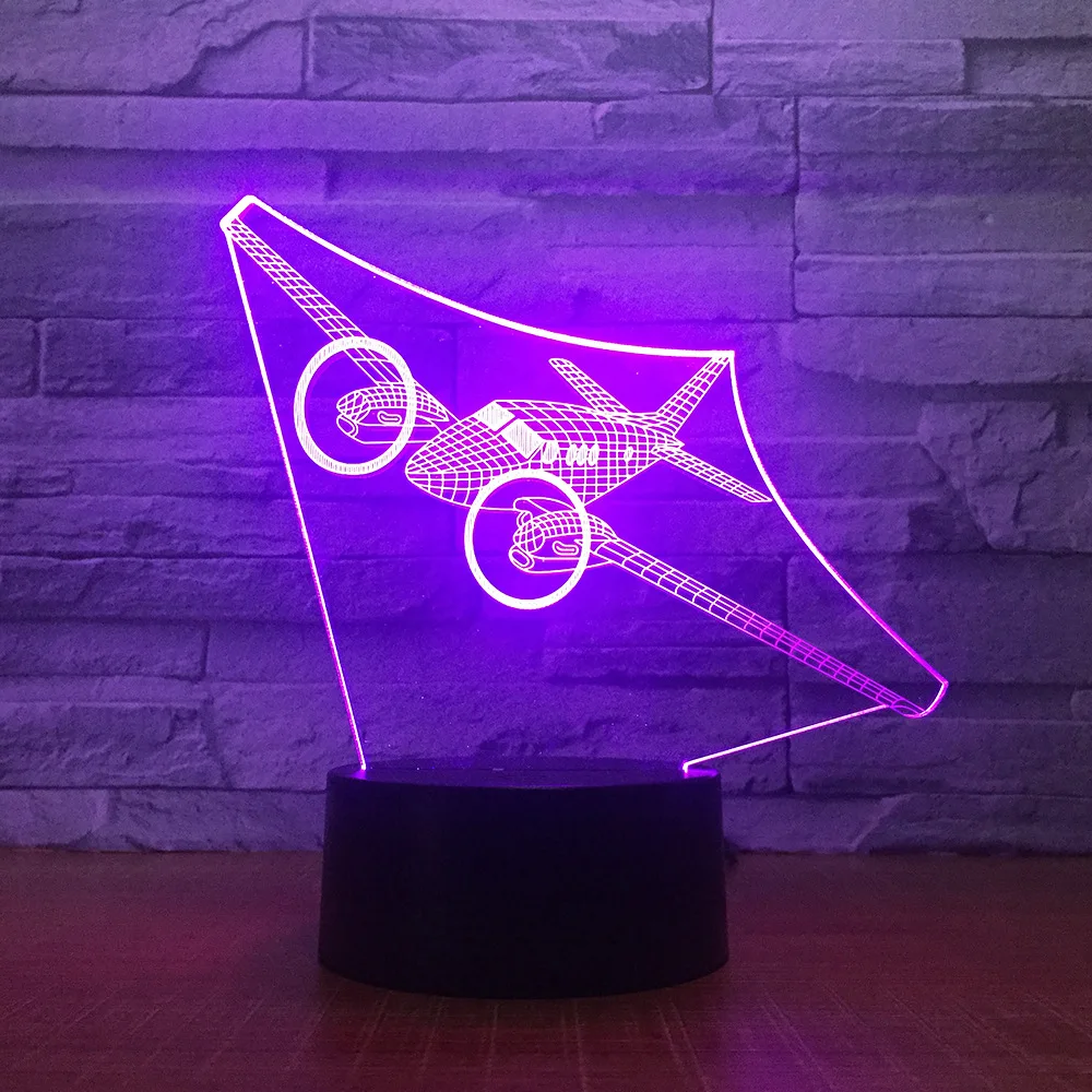 Air Fly Model 3D-Night Light Touch/Fjernbetjening LED-Stereo Akryl Fly USB-Bord Dekoration 7 farveskift Soveværelse Lampe 2