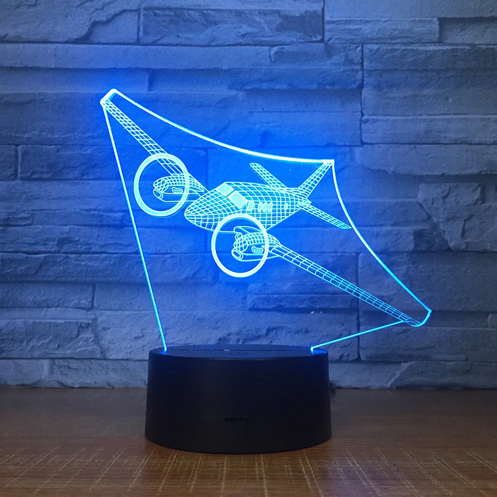 Air Fly Model 3D-Night Light Touch/Fjernbetjening LED-Stereo Akryl Fly USB-Bord Dekoration 7 farveskift Soveværelse Lampe 3