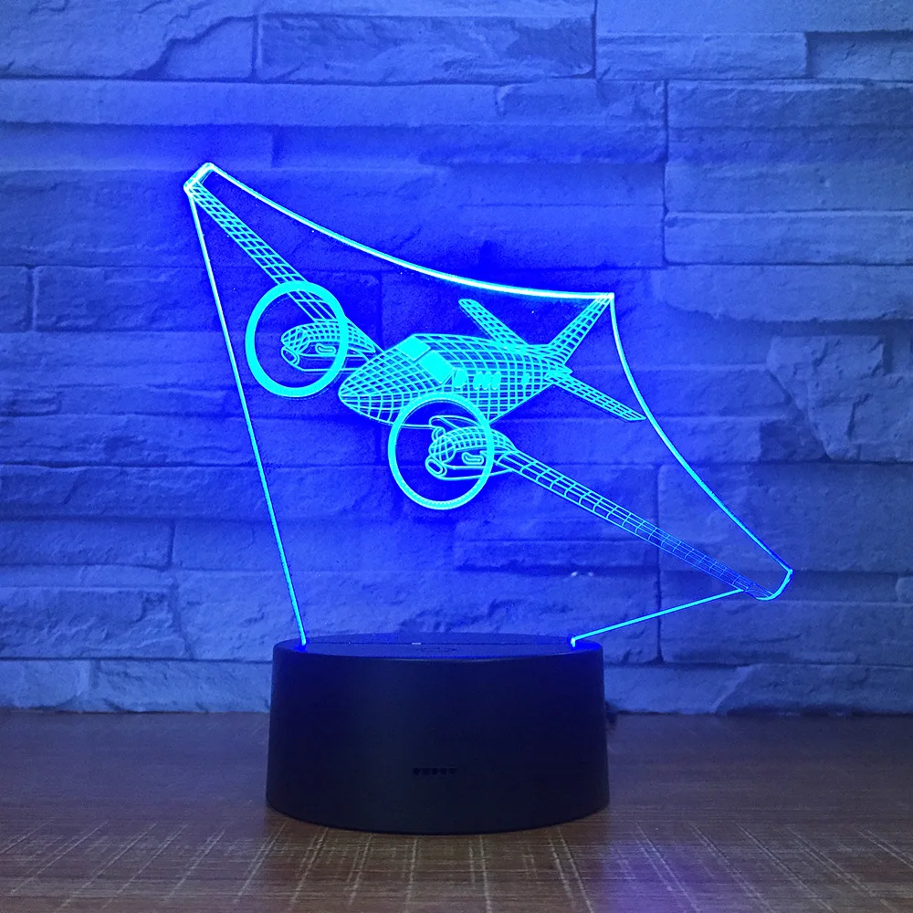 Air Fly Model 3D-Night Light Touch/Fjernbetjening LED-Stereo Akryl Fly USB-Bord Dekoration 7 farveskift Soveværelse Lampe 4