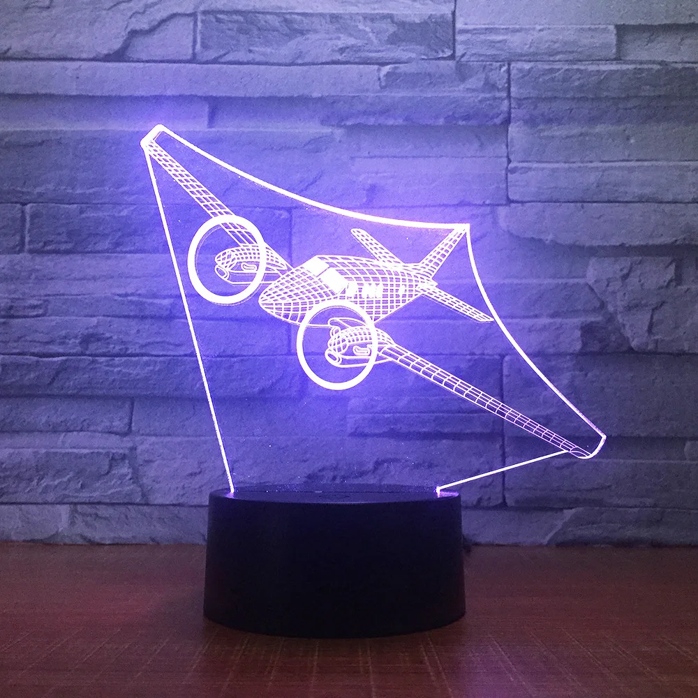 Air Fly Model 3D-Night Light Touch/Fjernbetjening LED-Stereo Akryl Fly USB-Bord Dekoration 7 farveskift Soveværelse Lampe 5