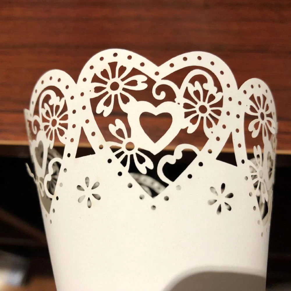 2019 50STK/Sæt Romantisk Bryllup til Valentinsdag Papir Blomst Rør Hule Elsker Blonder Konfetti Kegle Papir Kop Gave Emballage, Papir 0