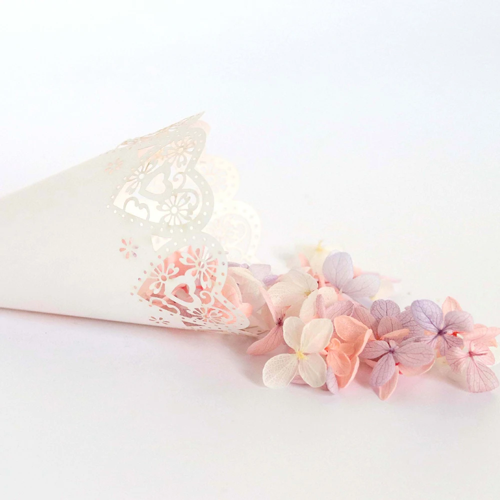 2019 50STK/Sæt Romantisk Bryllup til Valentinsdag Papir Blomst Rør Hule Elsker Blonder Konfetti Kegle Papir Kop Gave Emballage, Papir 2