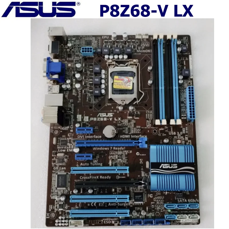 ASUS P8Z68-V LX LGA 1155 DDR3 Oprindelige Desktop Bundkort 32GB DDR3 PCI-E 2.0 USB3.0 P8Z68-V LX LGA 1155 Bundkort, der Anvendes 1