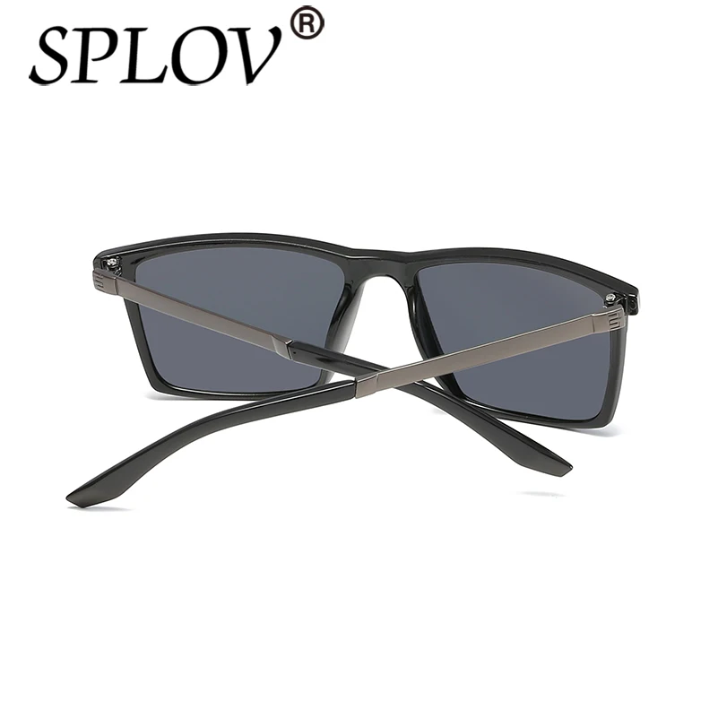 SPLOV Mode oversize Polariserede solbriller Luksus square solbriller mænd brand designer metal Unisex kvinder spejl kendte 4
