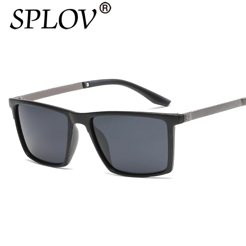 SPLOV Mode oversize Polariserede solbriller Luksus square solbriller mænd brand designer metal Unisex kvinder spejl kendte 5