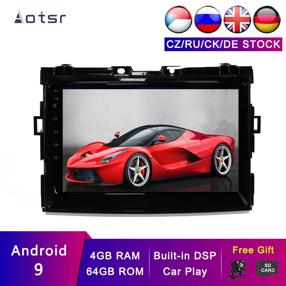 AOTSR Android-9 Bil-GPS For TOYOTA PREVIA 2006-2012 Bil Navigation Auto Tracker båndoptager DSP Stereo Head Unit 4GB + 64GB 4