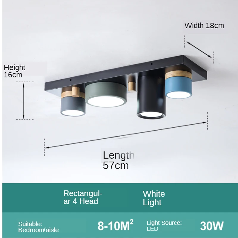Nordisk moderne minimalistisk kreative rektangulære LED loft lampe fabrikken direkte salg korridor midtergangen macaron lampe 1