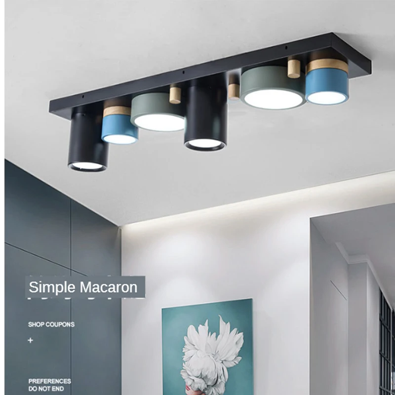 Nordisk moderne minimalistisk kreative rektangulære LED loft lampe fabrikken direkte salg korridor midtergangen macaron lampe 3