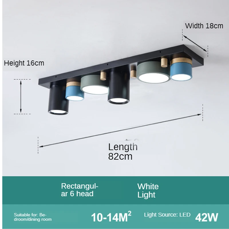 Nordisk moderne minimalistisk kreative rektangulære LED loft lampe fabrikken direkte salg korridor midtergangen macaron lampe 4