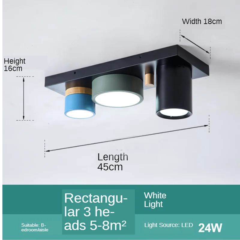 Nordisk moderne minimalistisk kreative rektangulære LED loft lampe fabrikken direkte salg korridor midtergangen macaron lampe 5