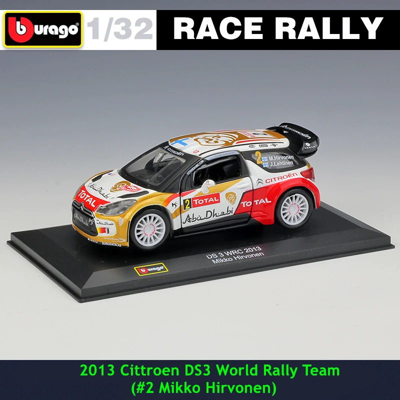 Bburago 1:32 2013 CITTROEN Nummerering#2 DS WRC Rally Racing Legering Model Bil model Indsamling af gaver 5