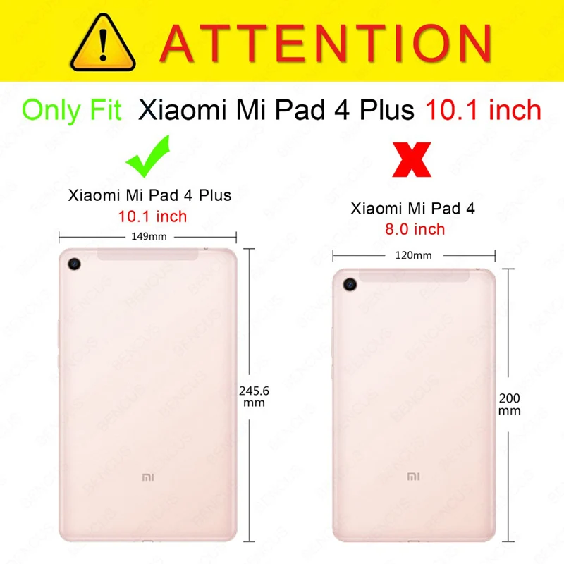 PU Læder Flip Tablet Tilfældet For Xiaomi Mi Pad 4 plus 10.1 tommer Coque For xiaomi Mi Pad4 Mipad4 tilfælde Stå Dække pad4 Fundas Capa 2