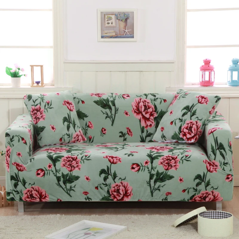 Blomstret Overdådigt fabirc Sofa dække 1/2/3/4 pladser tyk Slipcover sofaen dækker stretch elastisk billige sofa dækker Håndklæde velvet vinter 2