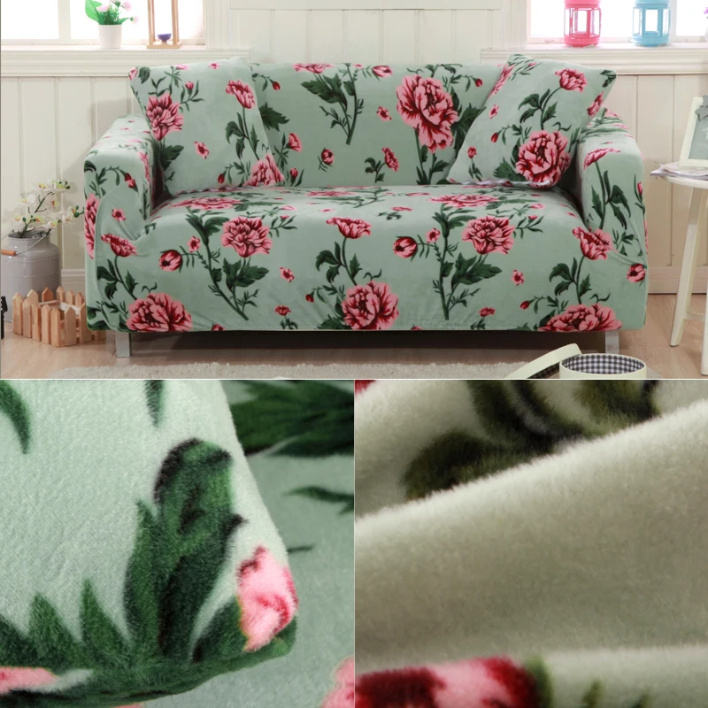 Blomstret Overdådigt fabirc Sofa dække 1/2/3/4 pladser tyk Slipcover sofaen dækker stretch elastisk billige sofa dækker Håndklæde velvet vinter 4