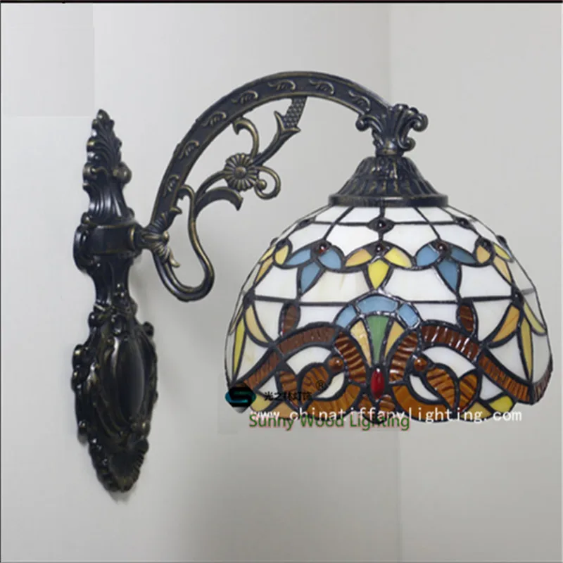 Tiffany væg lampe, konventionelle Barok væglampe ,20cm diameter vægmonteret tiffany lys for villa 4