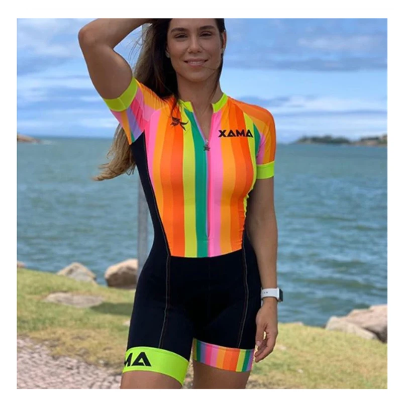 2020 Kvinders Cykling Kvindelige Xama Pro Team Triathlon Sæt Cykling Jersey, One Piece Jumpsuit Kits Macaquinho Ciclismo Gel Pad Pink 2