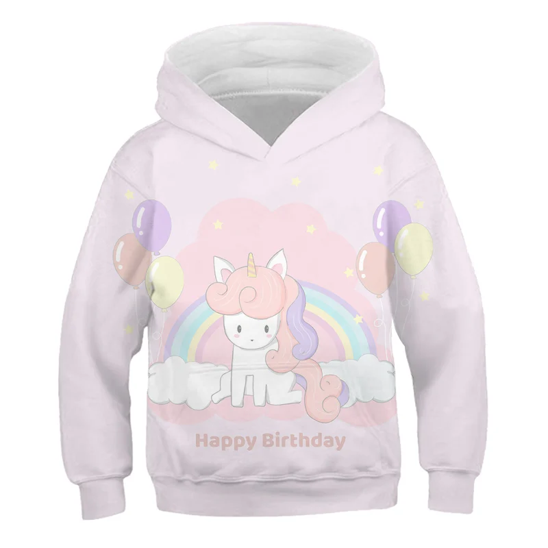 2020 Efterår/Vinter Drenge Piger Mode 3D-Hoodie Søde Unicorn Plads Print Børn Hooded Sweatshirt Børn Pullover 1