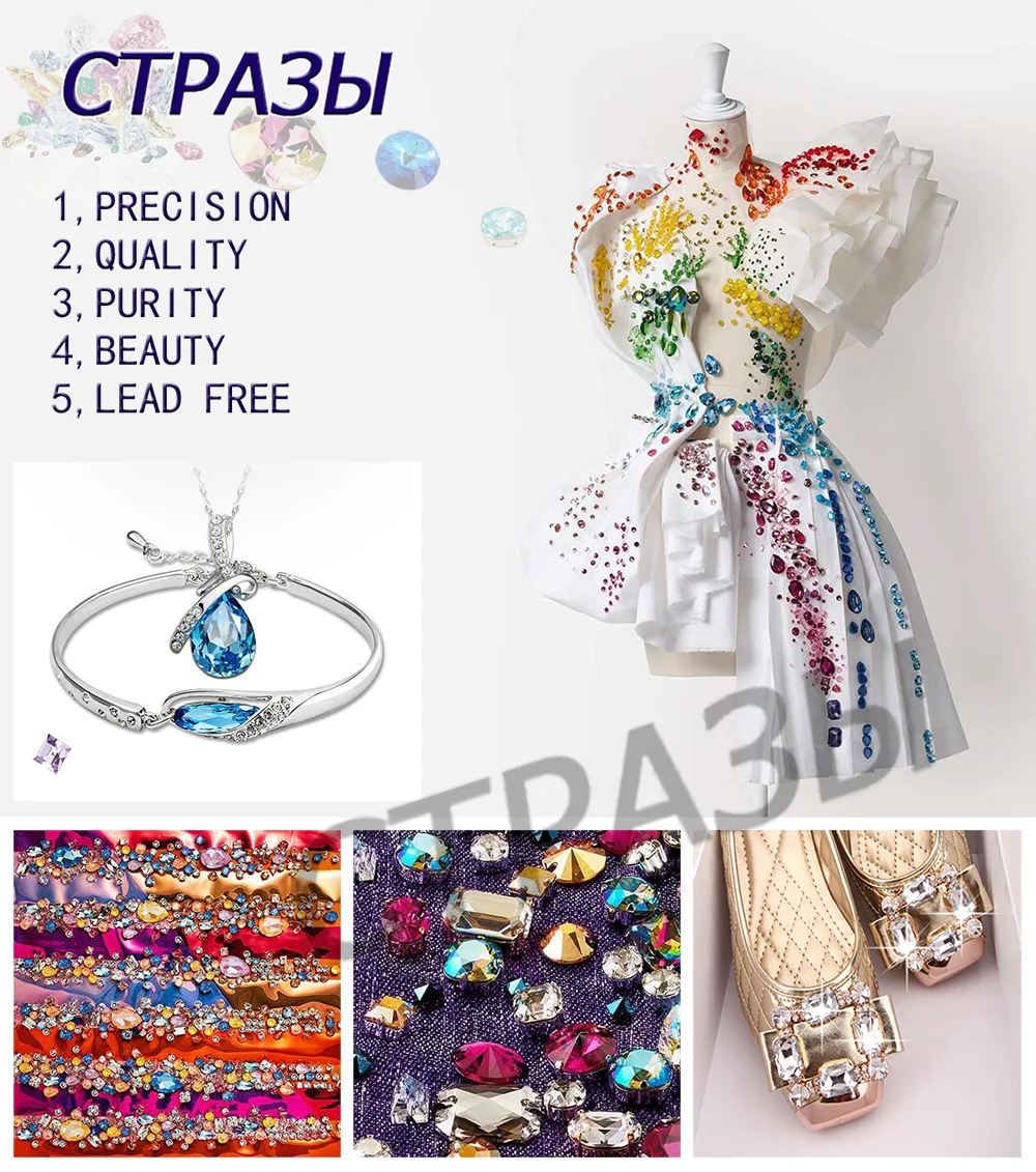 CTPA3bI Top nyankomne Populære Blue Zircon Krystaller-Pladsen Krystal Glas Sy På Rhinestones Sølv Bunden DIY Kvinders Kjoler 4