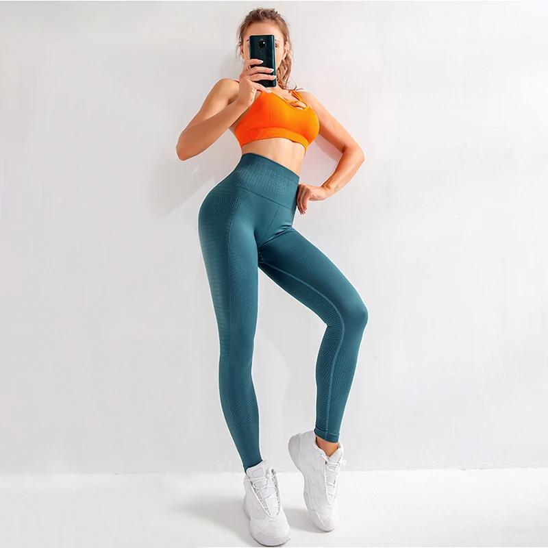 SALSPOR Fitnesscenter Kvinder Problemfri Sport Leggings med Høj Talje Push Up Yoga Bukser Høj Stretch Stramme Haj Trænings-og Legging løbebukser 2