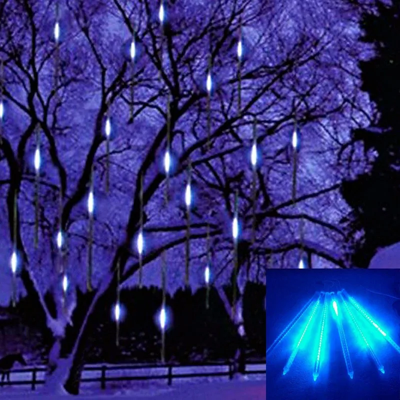 8stk/set 30CM meteorregn Multi-farve Regn Rør AC100-240V LED julelys bryllupsfest Have Xmas String Lys 3