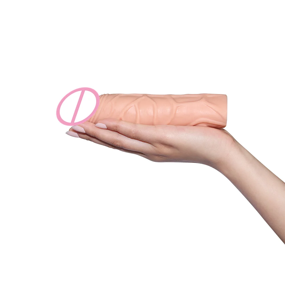 Blød Genanvendelige Kondom 6.8 tommer Penis Extension Cock Ærme Realistisk Større Dildo Udvidelsen Forsinkelse, Voksen Sex Legetøj til Par 1