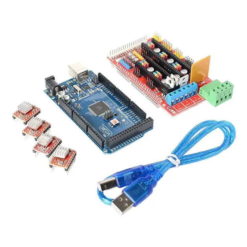 3D-Printer Kit Mega 2560 Bord + RAMPER 1.4 + 4X A4988 Til Arduino RepRap 2