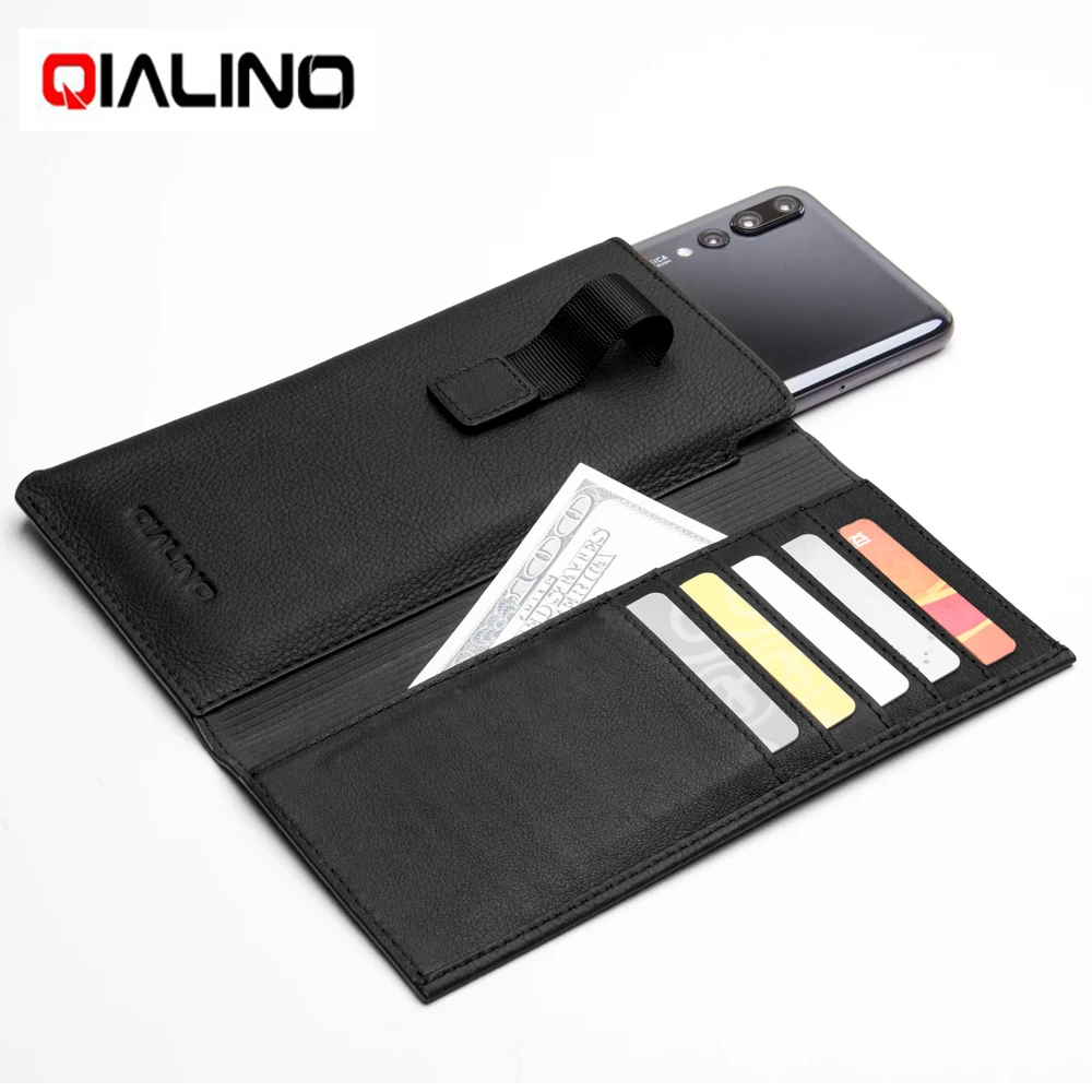 QIALINO Læder Tegnebog Case for Huawei P20 Pro Ægte Læder Pose Blød Taske Kort Sag for Huawei Ascend P20 Pro Magnetisk Cover 2