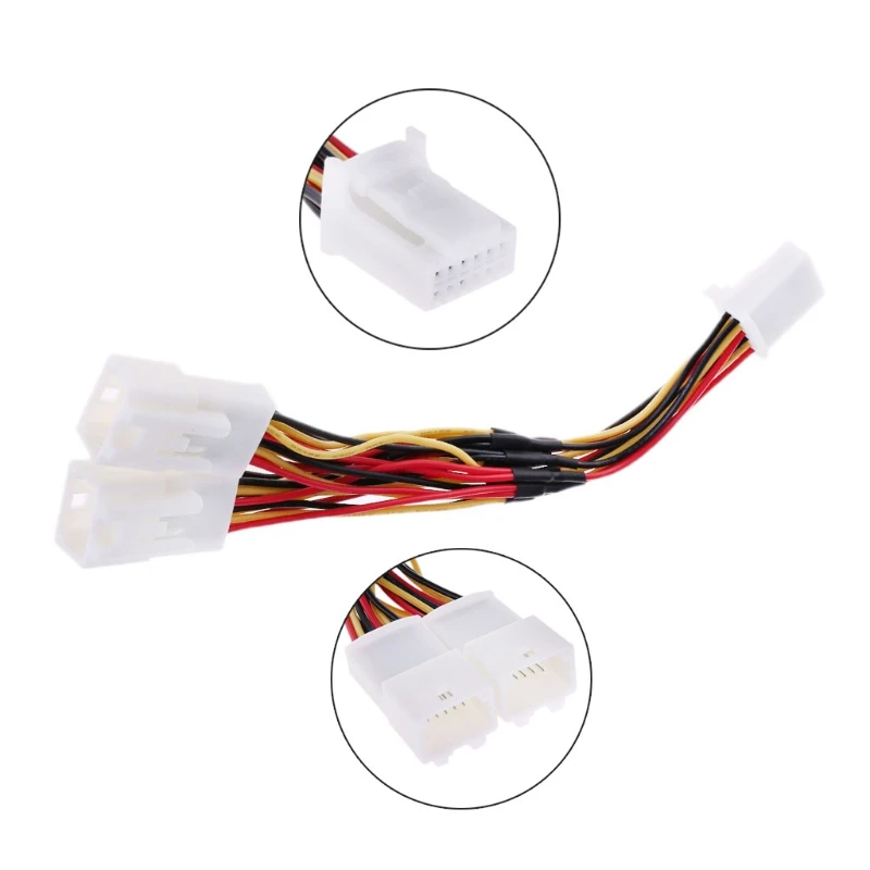 Y Cable Splitter Adapter 6+6 Plug for Audio Navi AUX CDC Tuning for Toyota Lexus 1