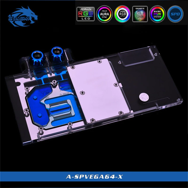 Bykski A-SPVEGA64-X Fuld Dækning GPU Vand Blok Til VGA-Sapphire RX Vega 64 8G HBM2 Grafikkort Watercooling kølepladen 0