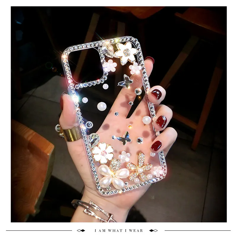 Mode, DIY Bling Perle Diamant Parfume Flaske Blomst Case Cover Til Samsung Galaxy Note 20 10 9 8 S20 Ultra S10E S10 S9 S8 Plus 4
