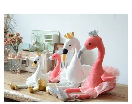 Søde Svane & flamingo Plys Legetøj med krone bløde suffed plys dyr, legetøj til børn chrismas fødselsdag gave 4