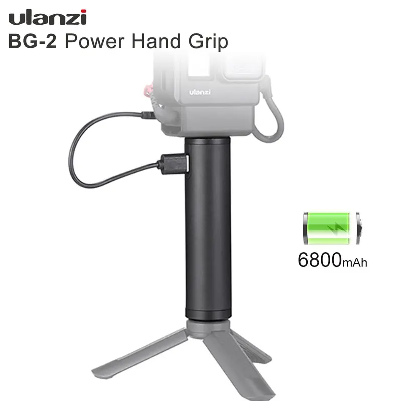 Ulanzi BG-2 6800mAh Power Bank Greb Stick til Gopro 9 8 7 6 5 Osmo Lomme Handling Vlog Selfie Stick Håndgrebet Type-C Strømforsyning 1