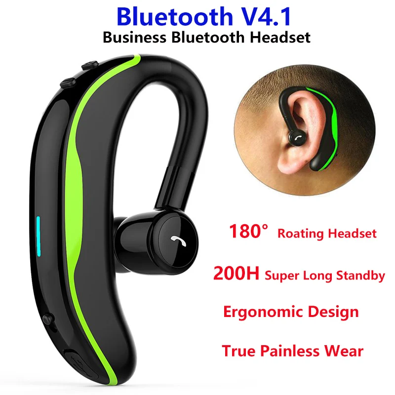 F600 Bluetooth-Headset med støjreduktion 180° Roterende Bluetooth Hovedtelefon Ring Påmindelse Trådløse Hovedtelefoner Til iPhone 11Pro Xiaomi 5