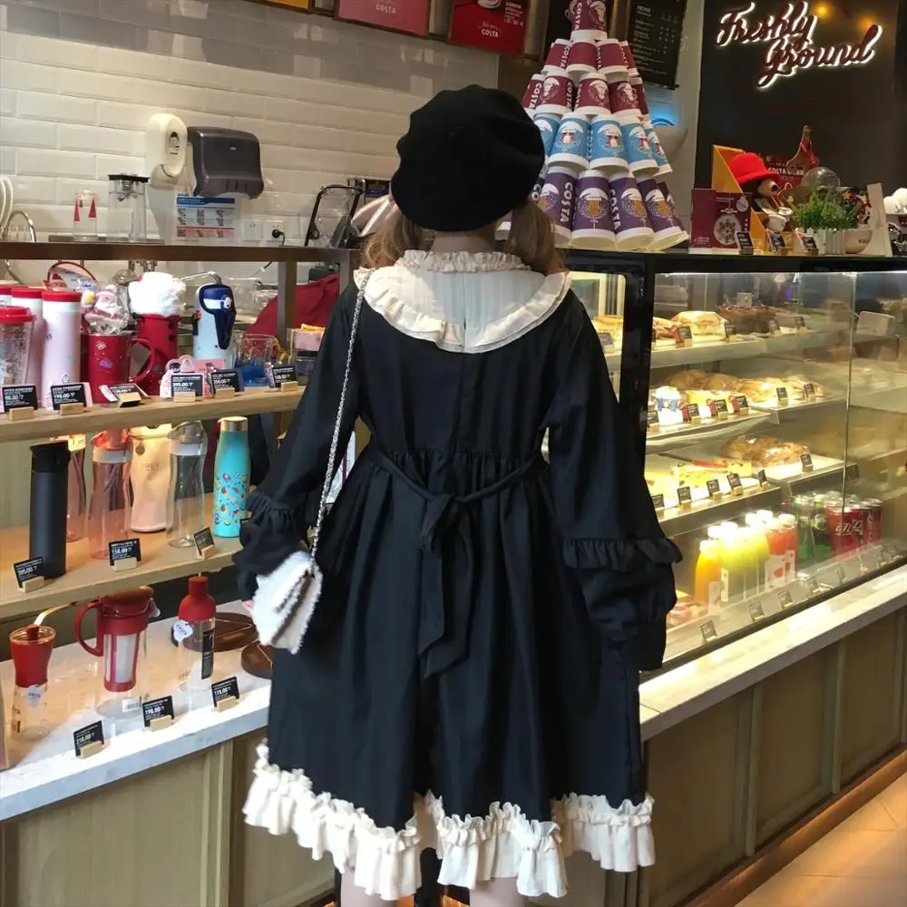 Japansk Mori Girl Dress 2019 Nye Søde Lolita Princess Dress Cos Loli Tea Party Retro Domstol Kawaii Fe Kjole 0